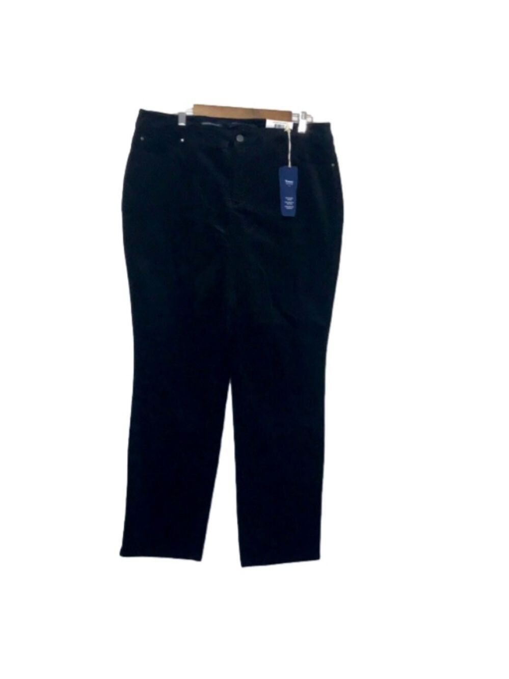 Charter Club Plus Size Black Straight Leg Corduroy Pants 14W